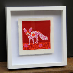 Limited Edition Print Signed Reduction Linocut Fennec Fox I
