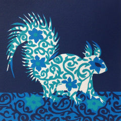 Limited Edition Print Signed Reduction Linocut Squirrel II