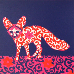 Limited Edition Print Signed Reduction Linocut Fennec Fox III