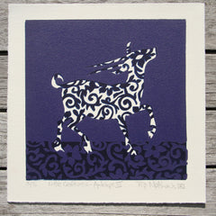 Limited Edition Print Signed Reduction Linocut Antelope III