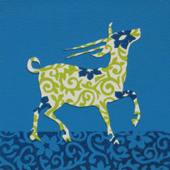 Limited Edition Print Signed Reduction Linocut Antelope VIII