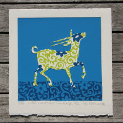 Limited Edition Print Signed Reduction Linocut Antelope VIII
